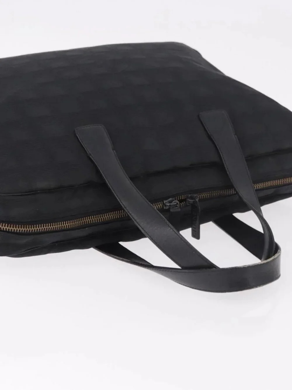 CHANEL New Travel Line Hand Bag Nylon Black CC Auth ka5058